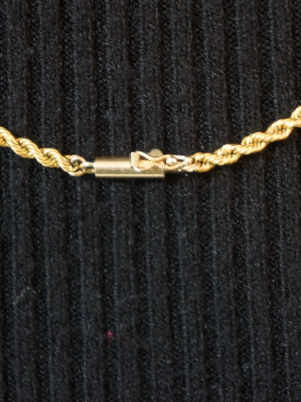 Real 14K Yellow Gold Rope Chain Necklace 24